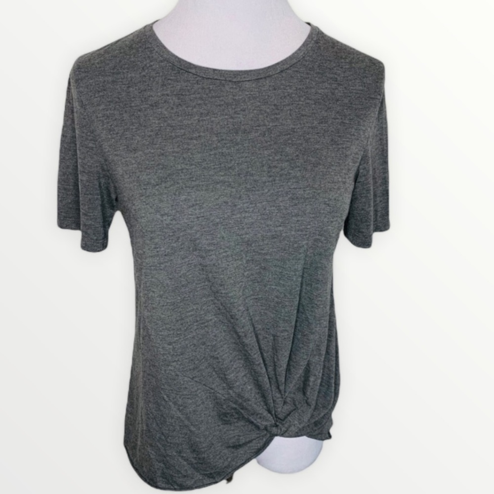 Hippie Laundry Twist Front Tee Dark Grey Medium